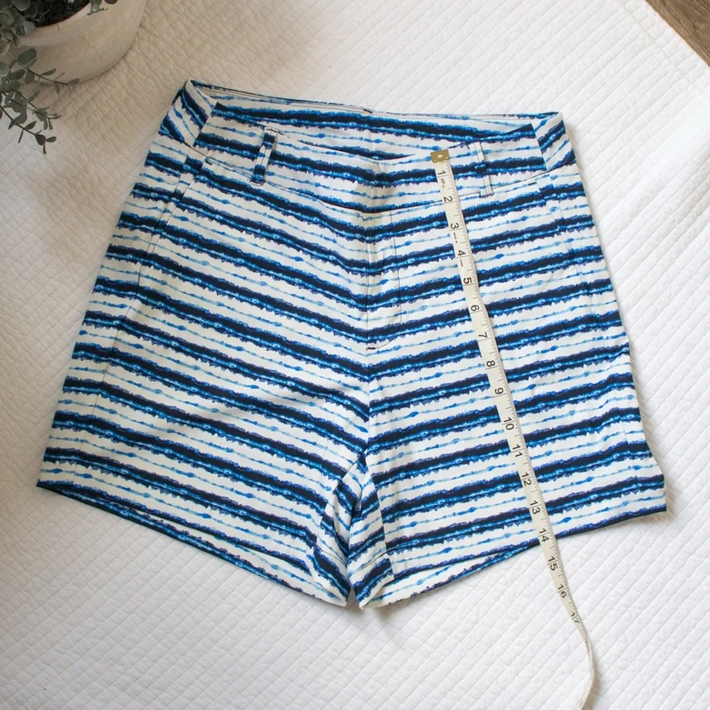 SPANX Blue Striped Sunshine Shorts UPF 50 Pull On Stretch Size M - Picture 4 of 8